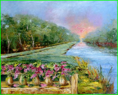 Angolo mediterraneo - olio su tela  spatola - cm. cm. 40 x30 
